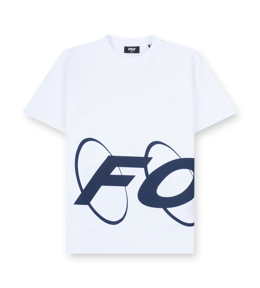 Big Circles T-shirt Wit/Marineblauw