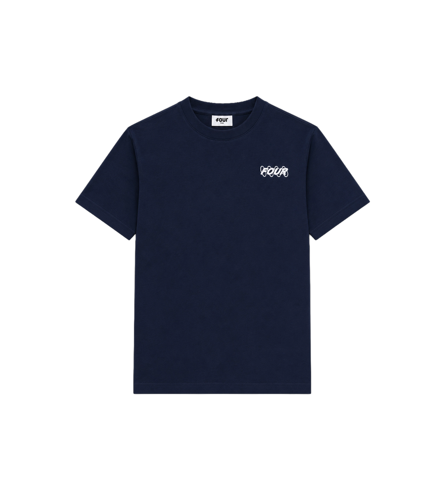 Circles Logo T-shirt marineblauw