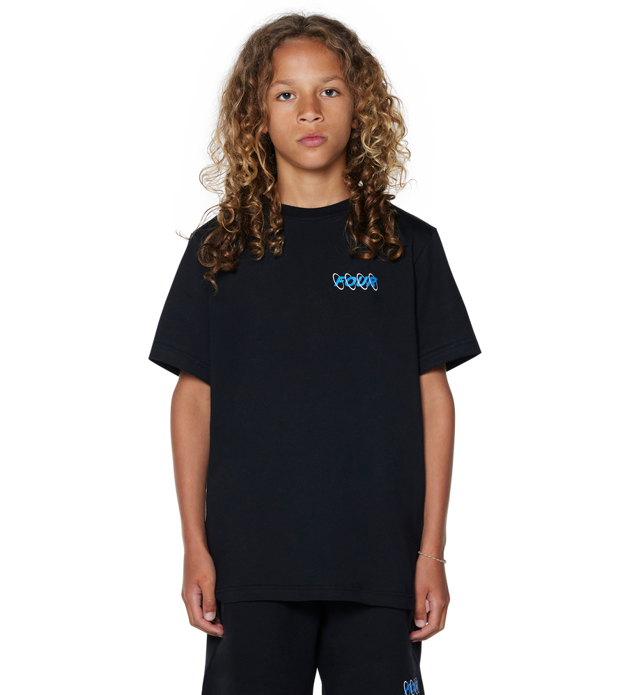 FOUR Circles T-shirt in Black/ Princess Blue