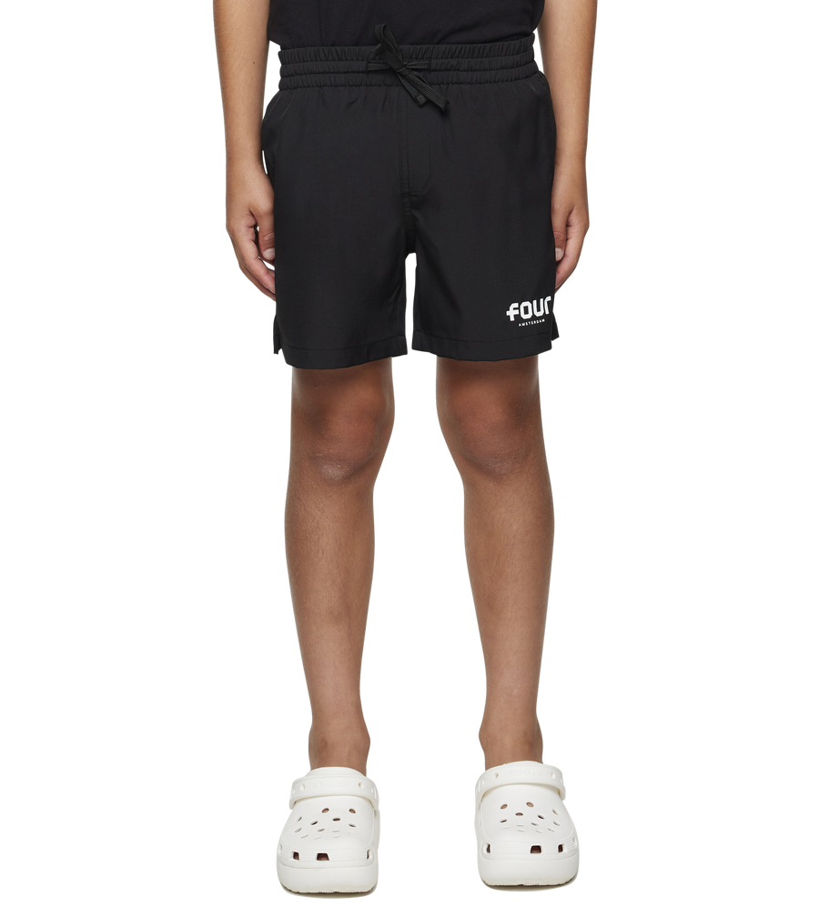 FOUR Logo Swim Shorts in Black White