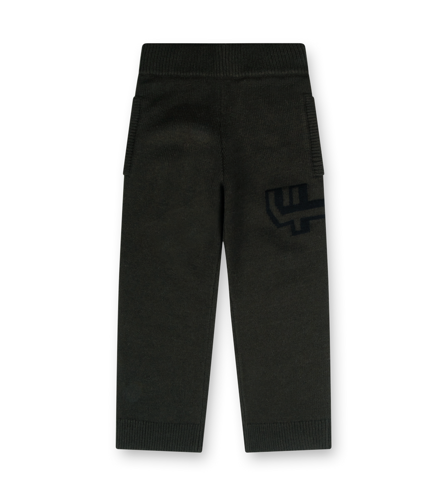 Knitted Pants Dark Green/ Black