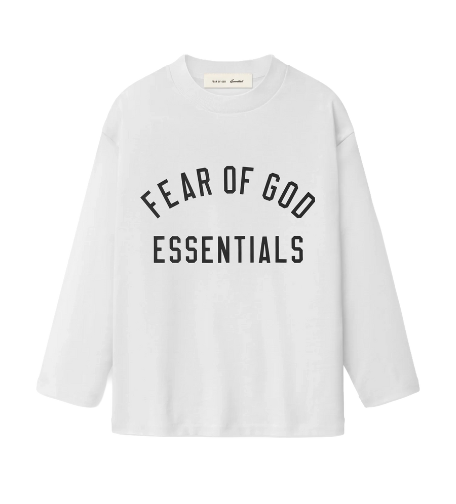 Essentials Training 90s Long Sleeve Tee in White (Kids)