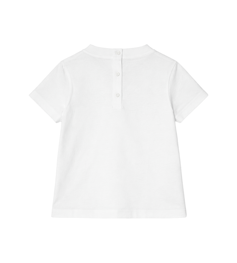 Fendi Tinto Bow Jersey T-shirt in wit, roze en blauw