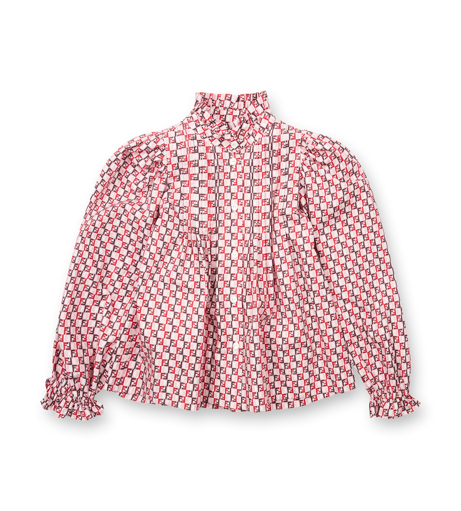 Red and white checkered blouse on a white background