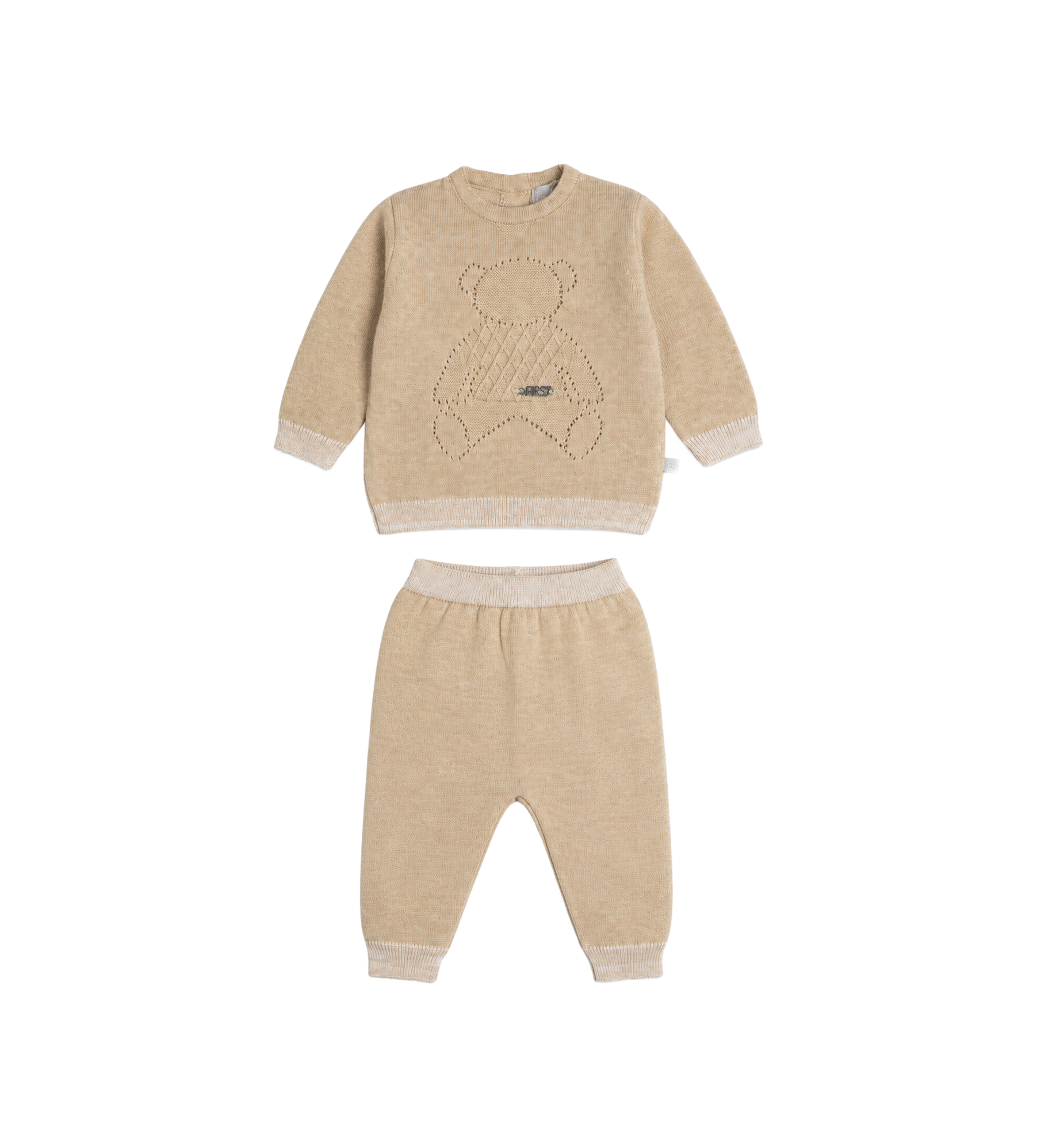 First SS26 6202032-67 Knitted bezet met ajour teddy