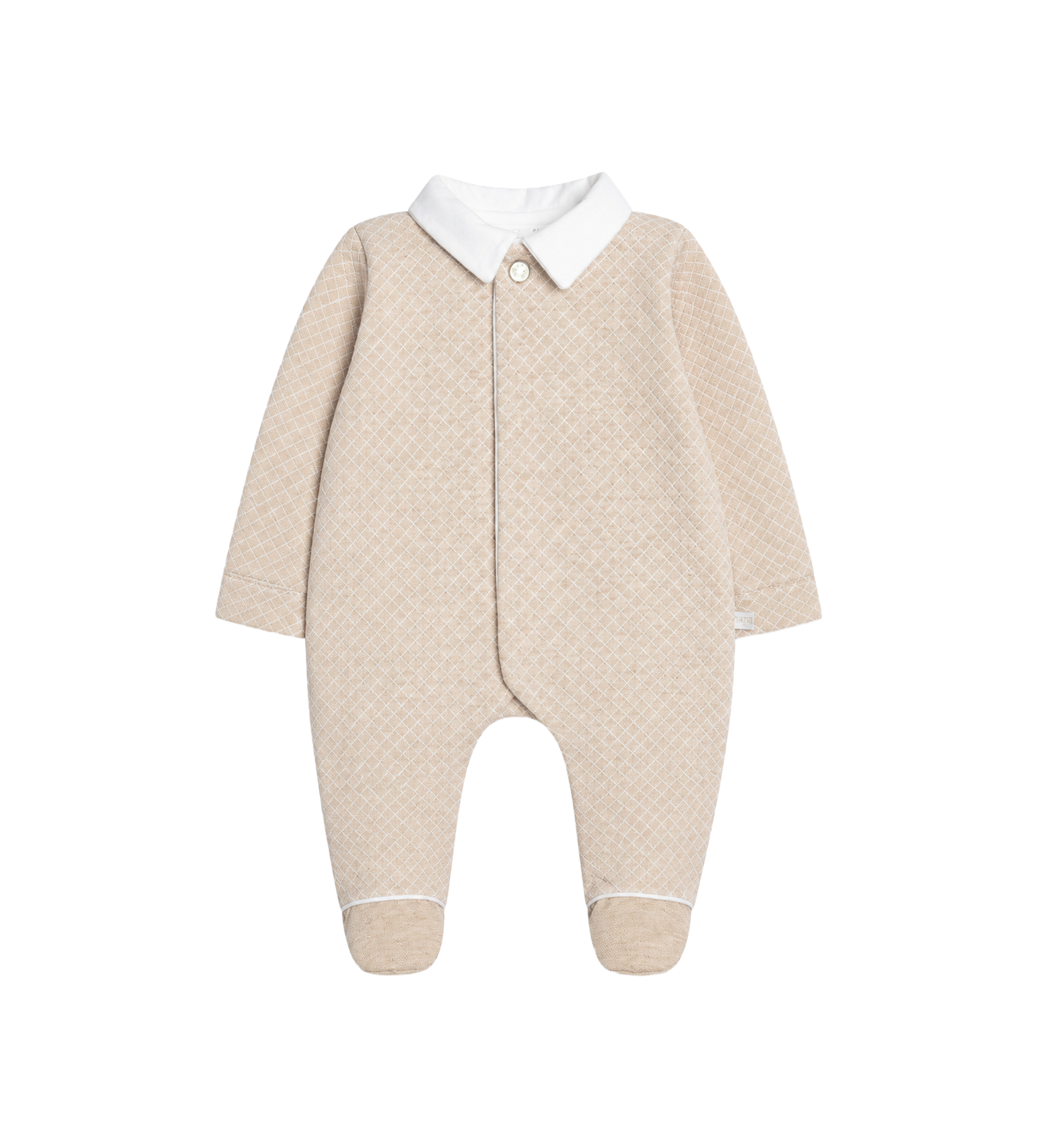 First Piqué Teddy Rompersuit in Beige