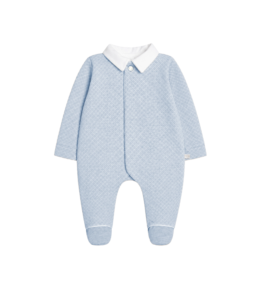 First Piqué Teddy Rompersuit in Blue