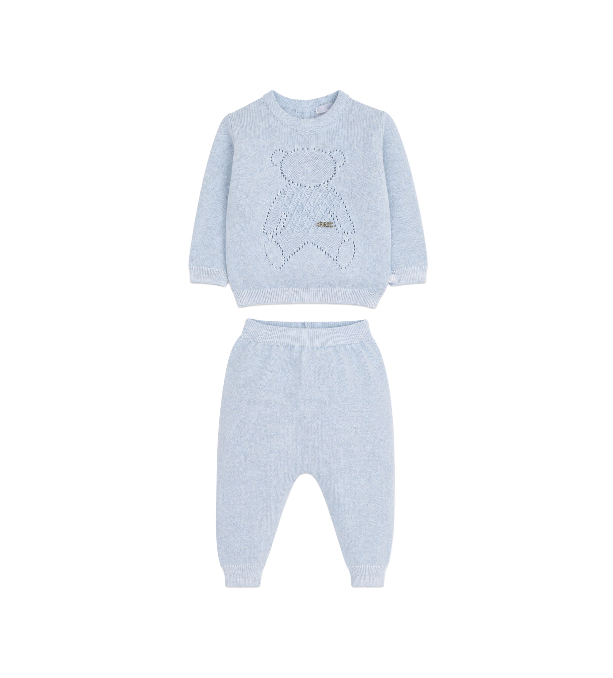 First Baby Knitted Set in Azzuro
