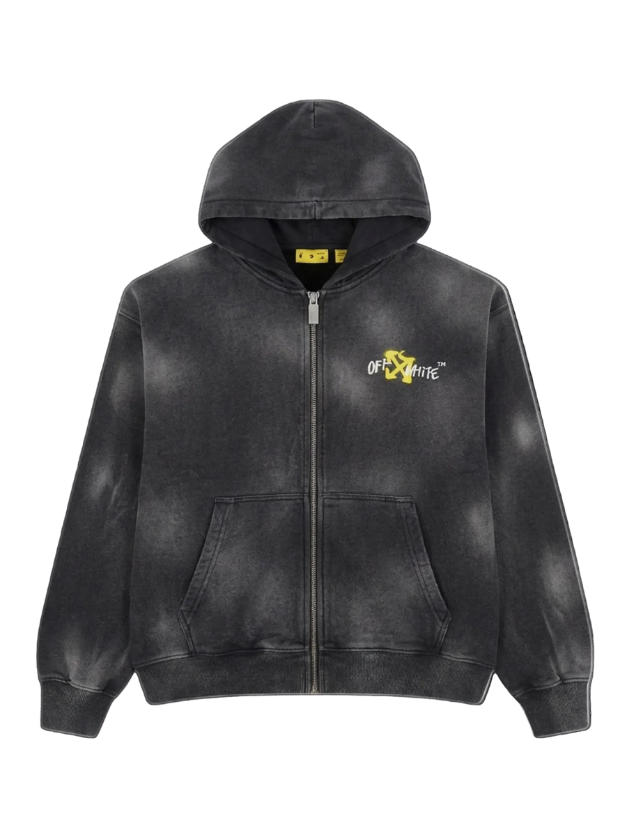 Off-White Arrow Spray Vest in Black Acid Wash