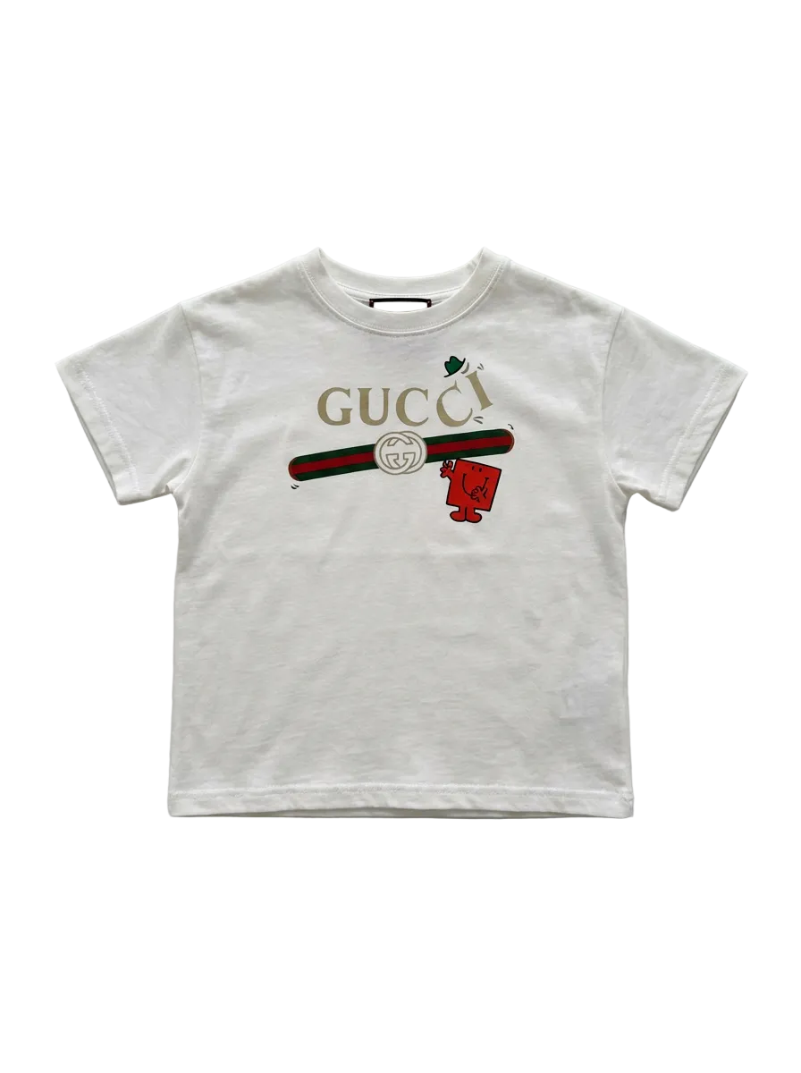 Gucci Baby katoenen T-shirt met print in wit