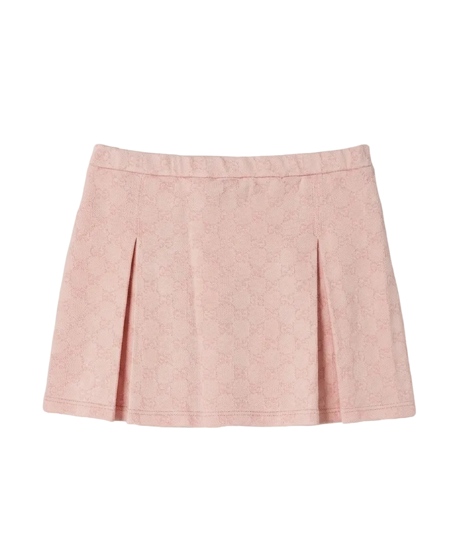 Gucci Kids GG Cotton Mini Skirt in Pink