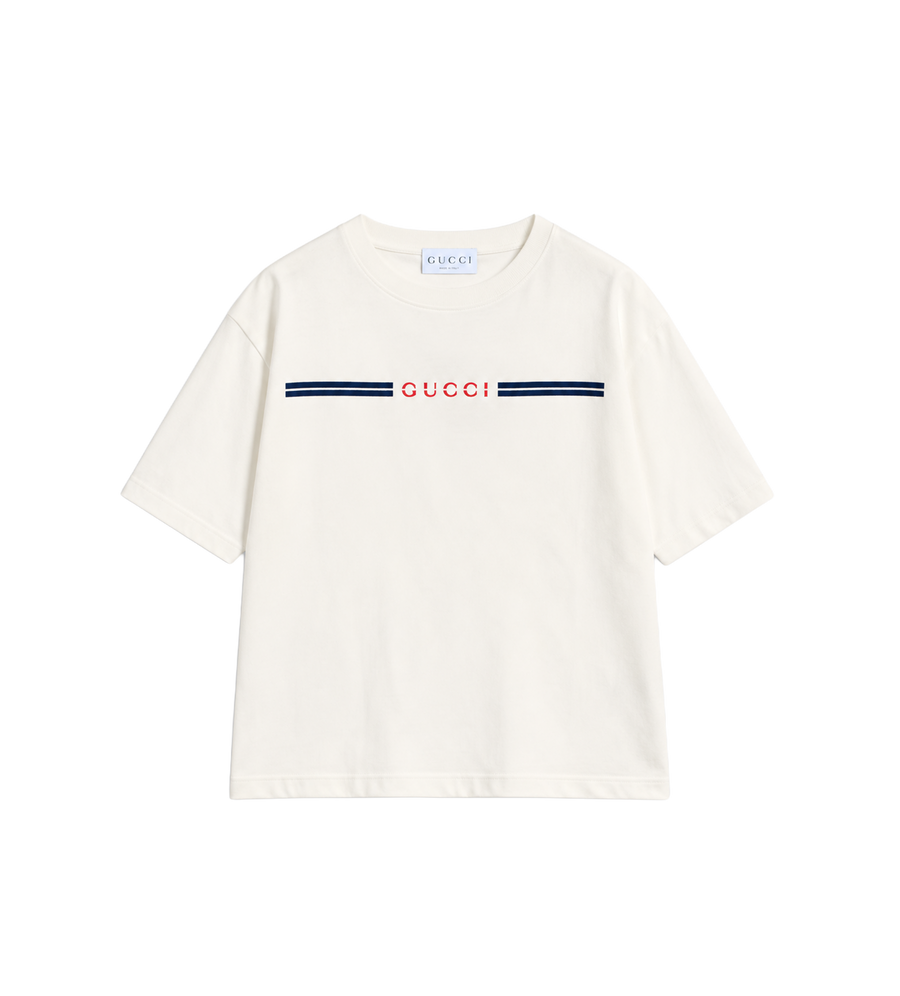 Kids Cotton T-shirt With Print White