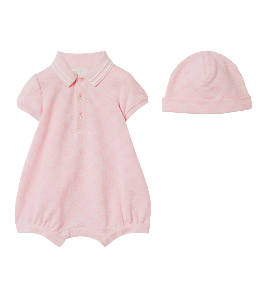 Gucci Baby GG Cotton Two-Piece Gift Set in Pink