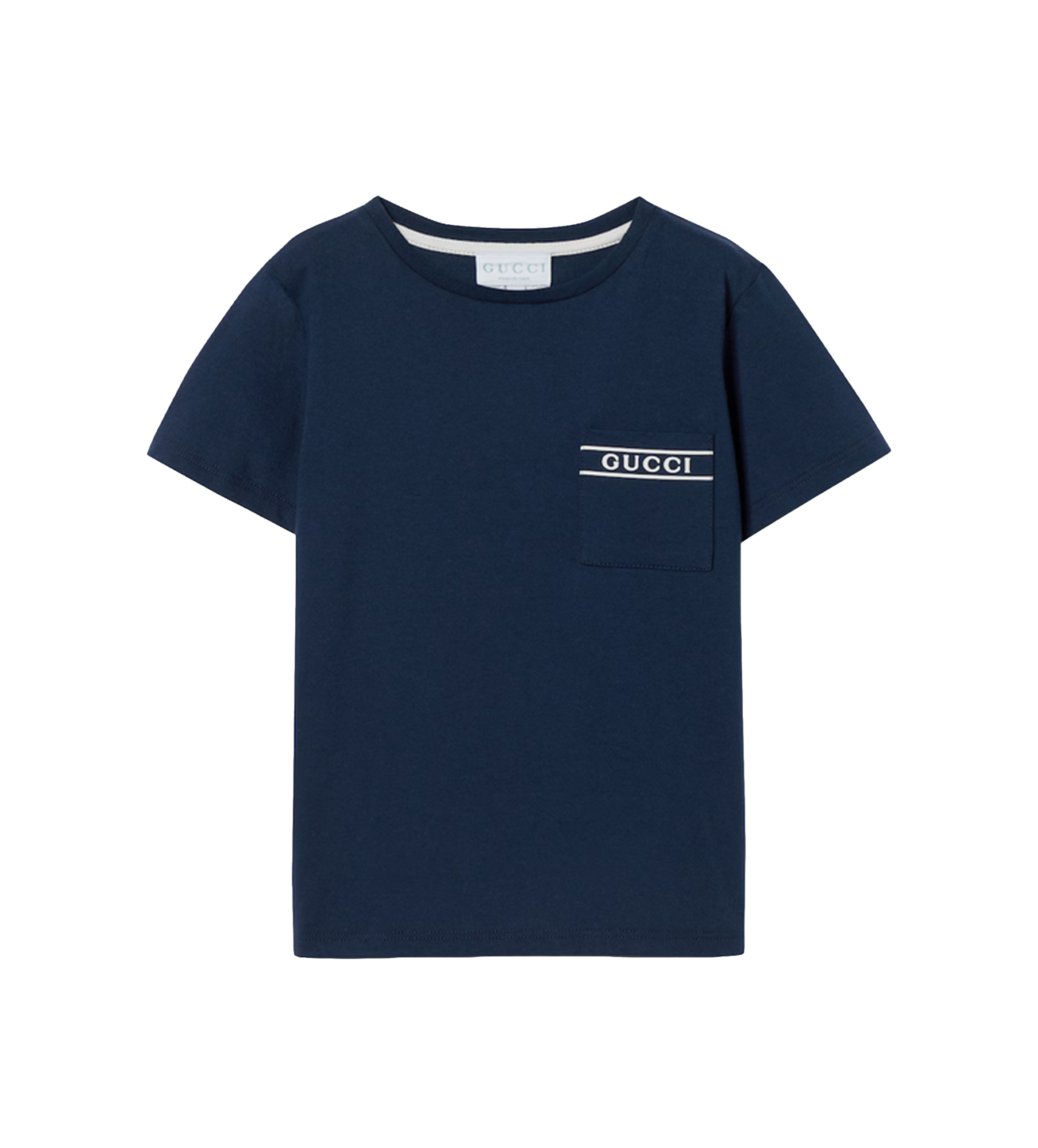 Gucci Children's cotton T-shirt in Prussian Blue/White