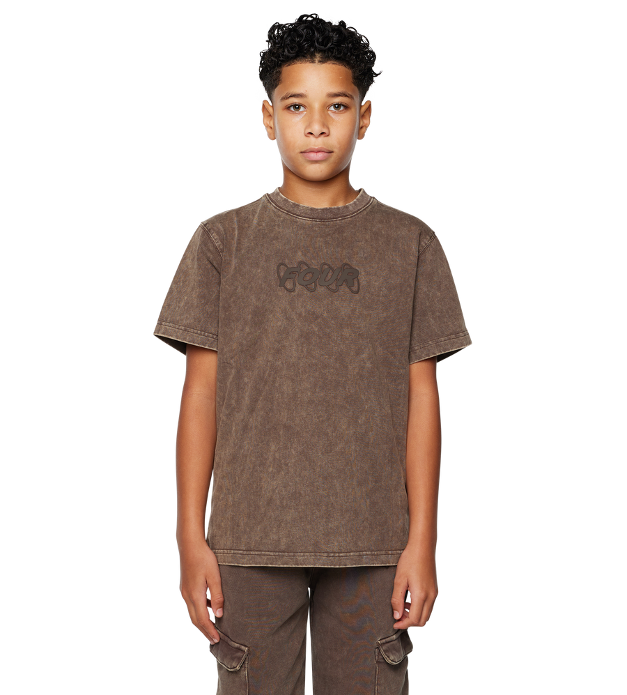 Circles Boxy T-Shirt Washed Brown