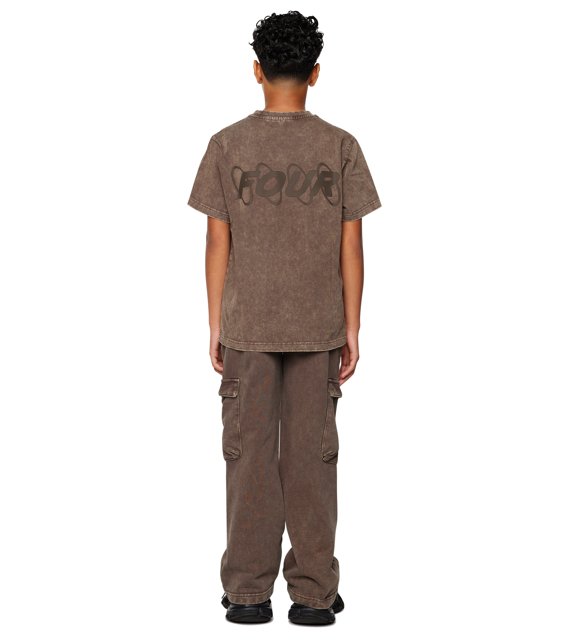 Circles Boxy T-Shirt Washed Brown