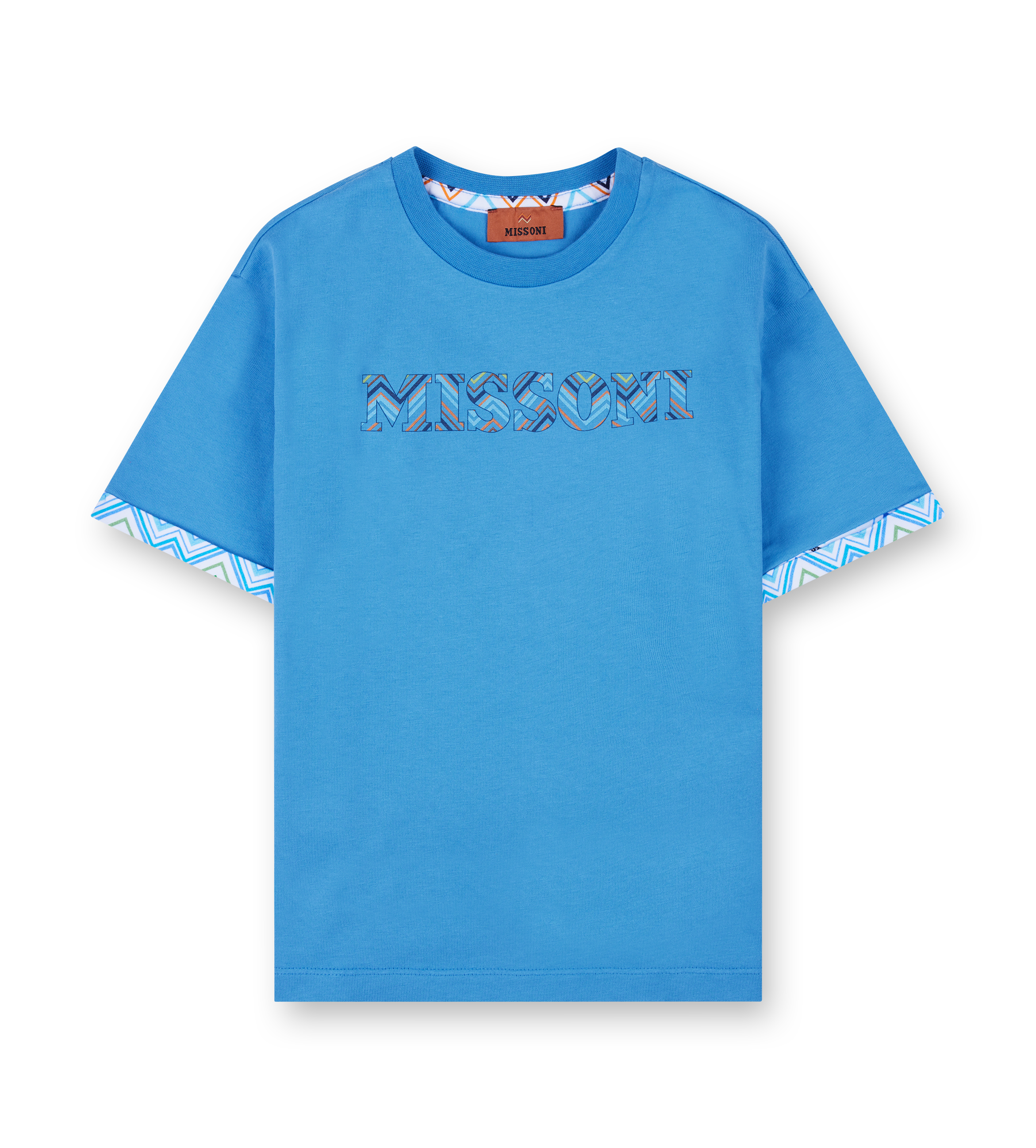 Missoni T-shirt met geborduurd logo in blauw