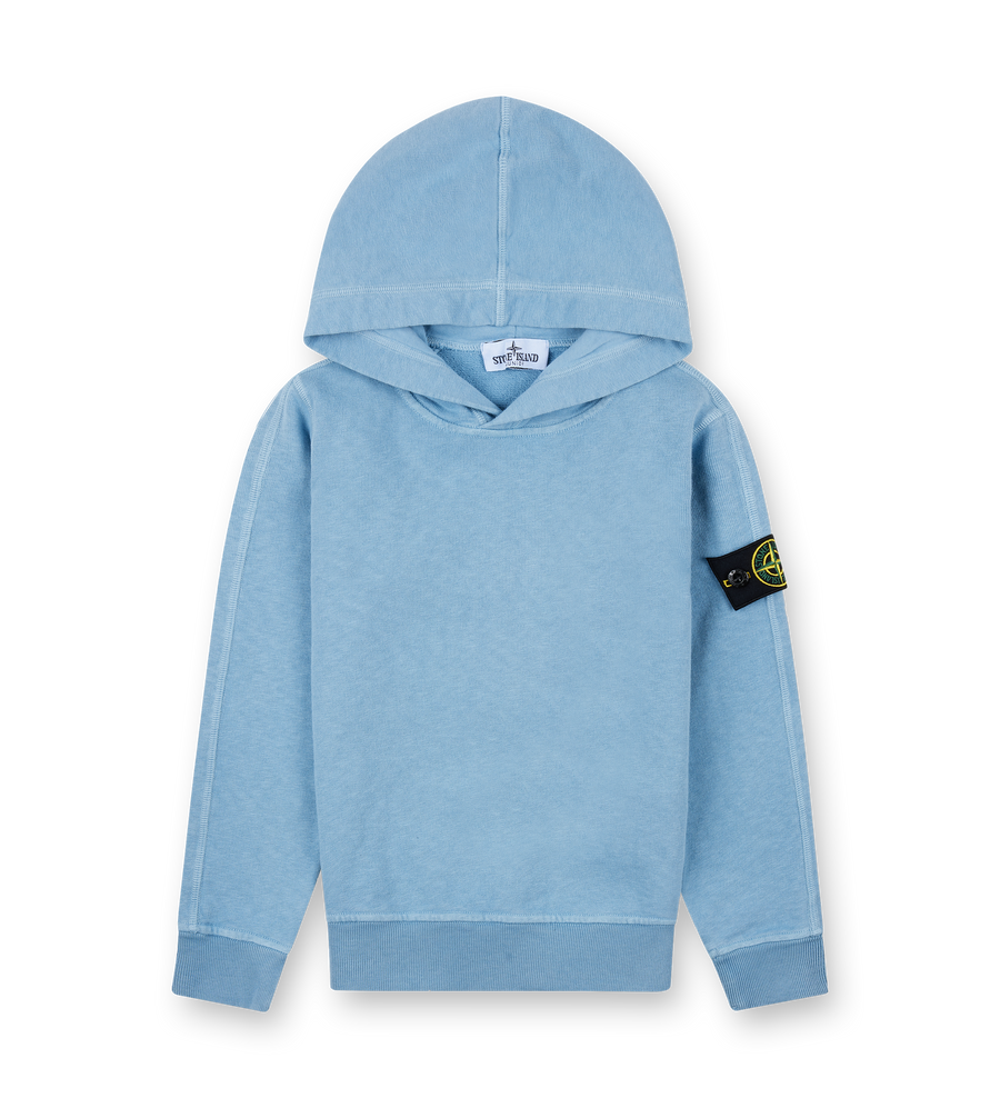 Stone Island Malfilé Fleece Hoodie in Dust Blue