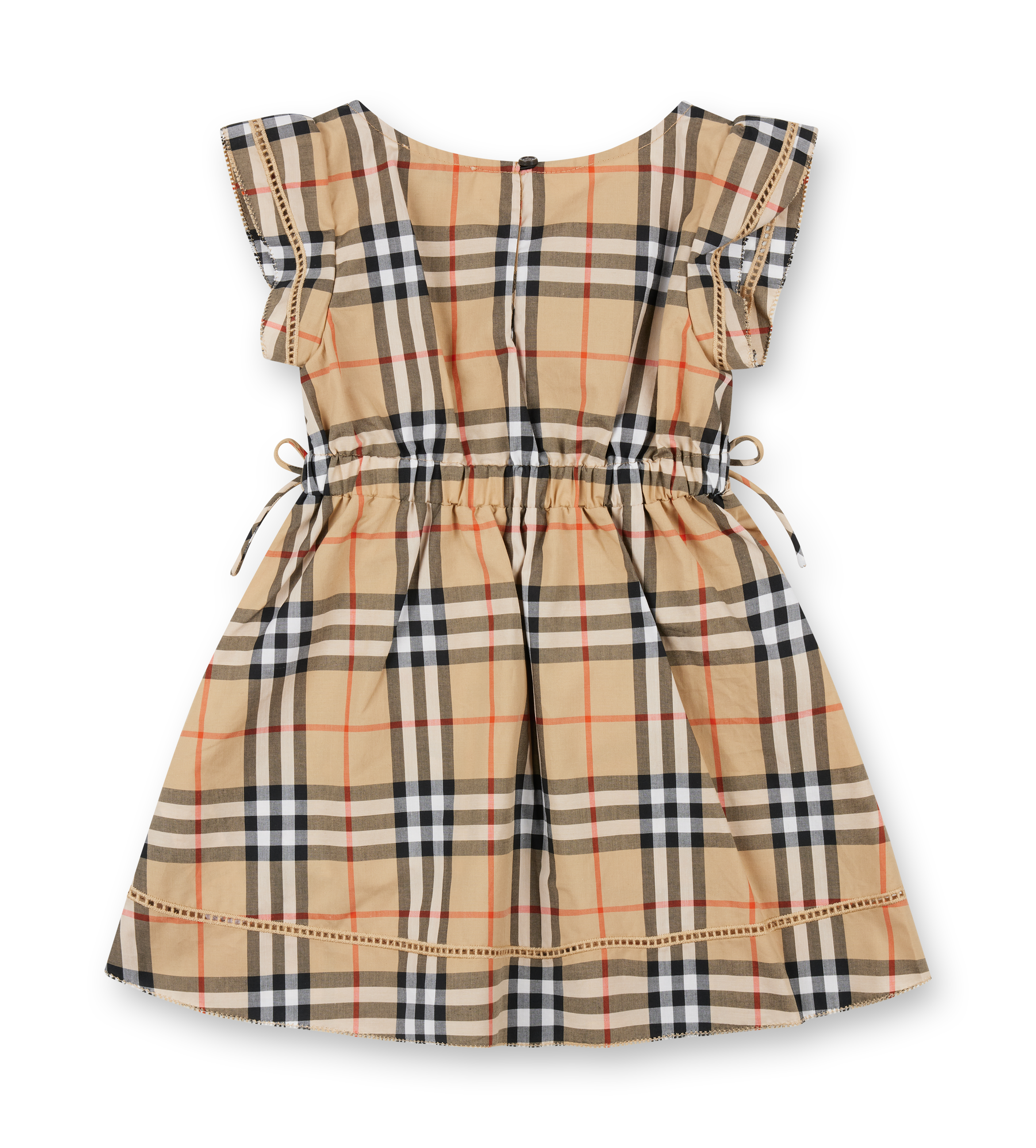 Burberry Geruite Katoenen Jurk in Zandbeige (Baby)