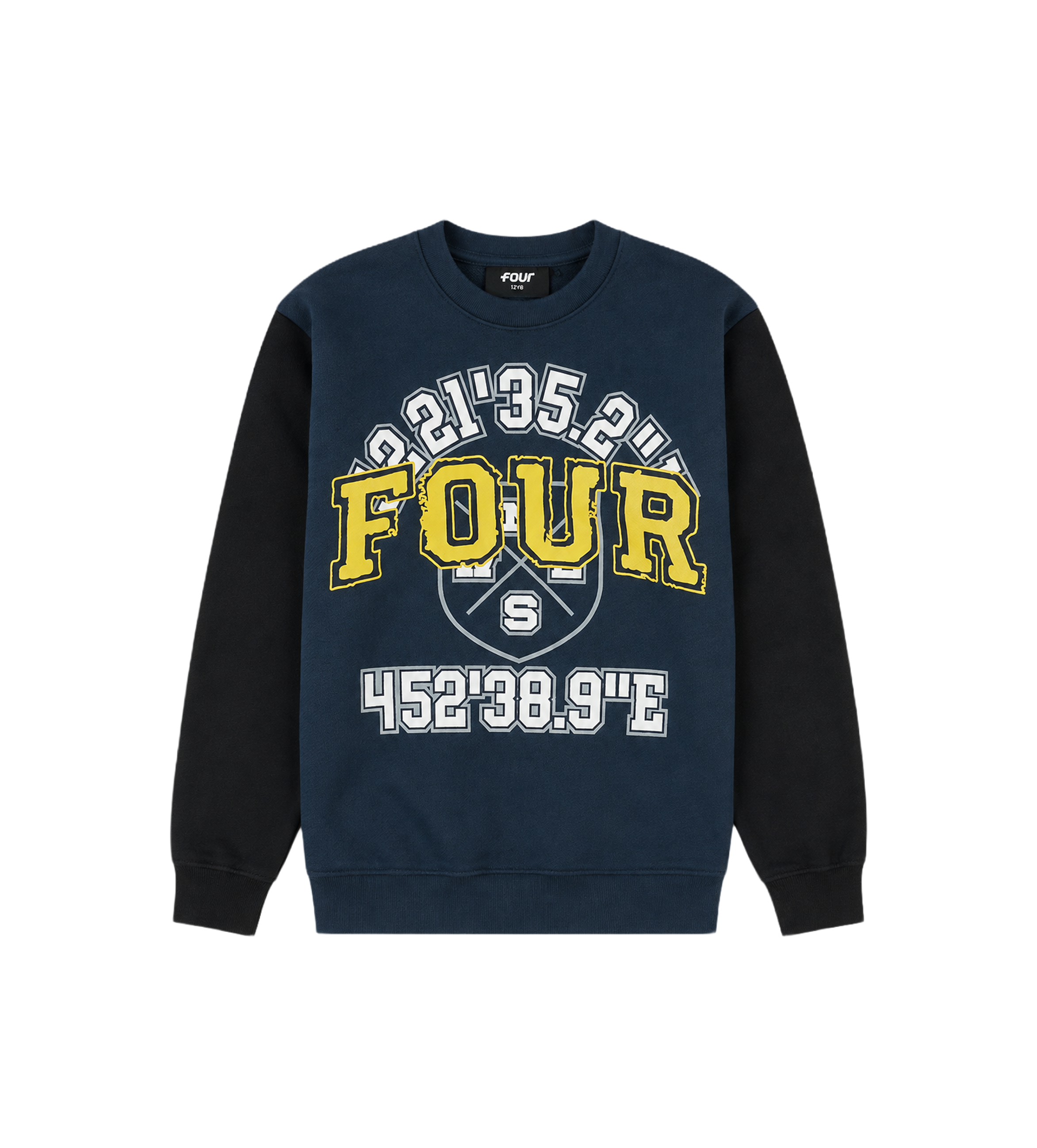 Special Two Tone Crewneck Marineblauw/ Zwart