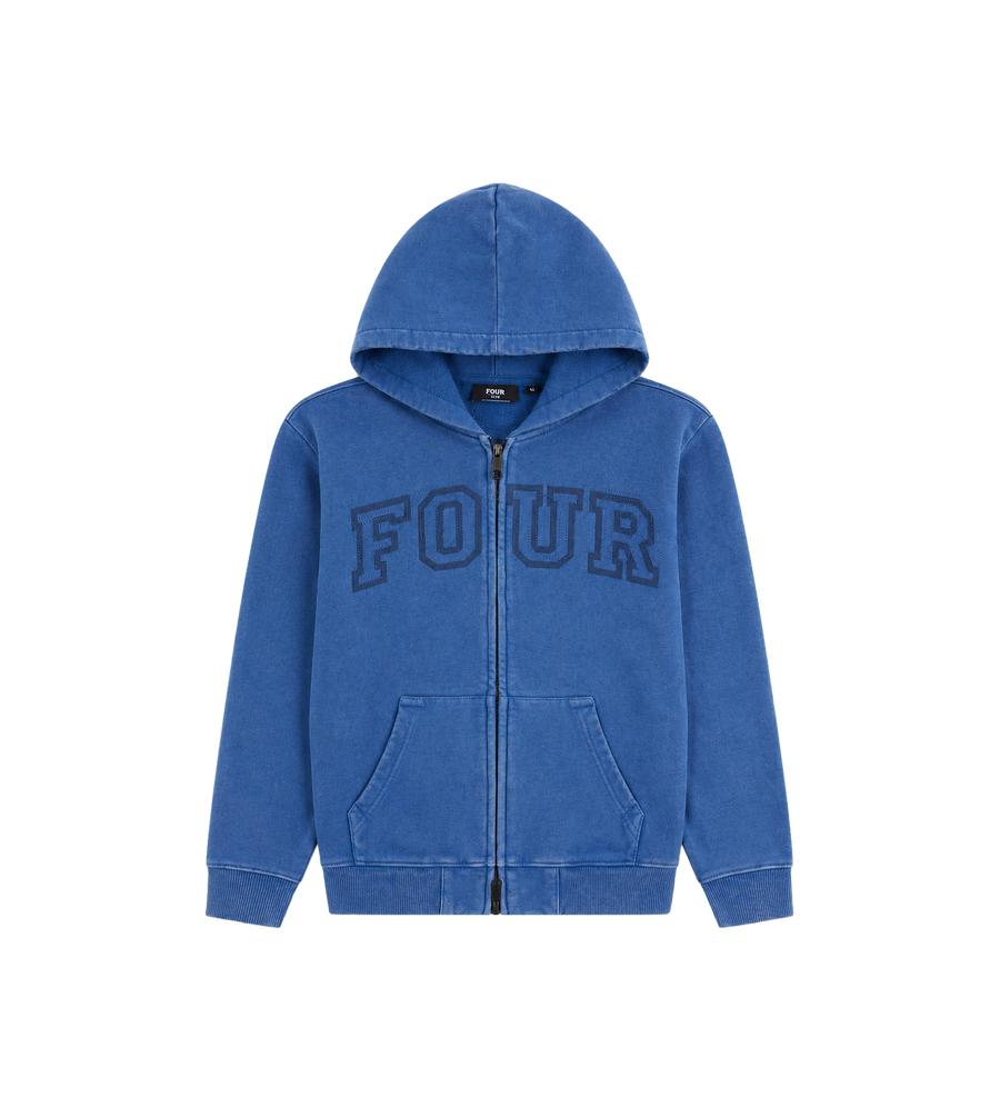 Arch Zip Up Hoodie Washed Blauw