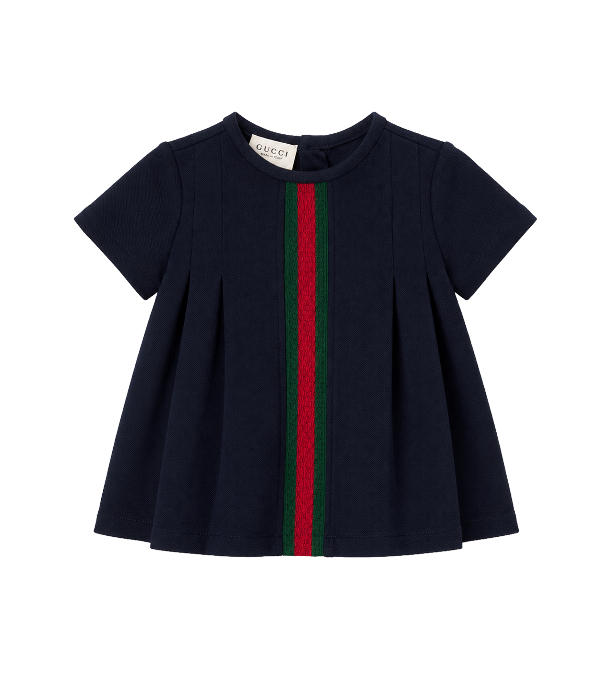 Baby Webstreep katoenmix piquéjurk blauw
