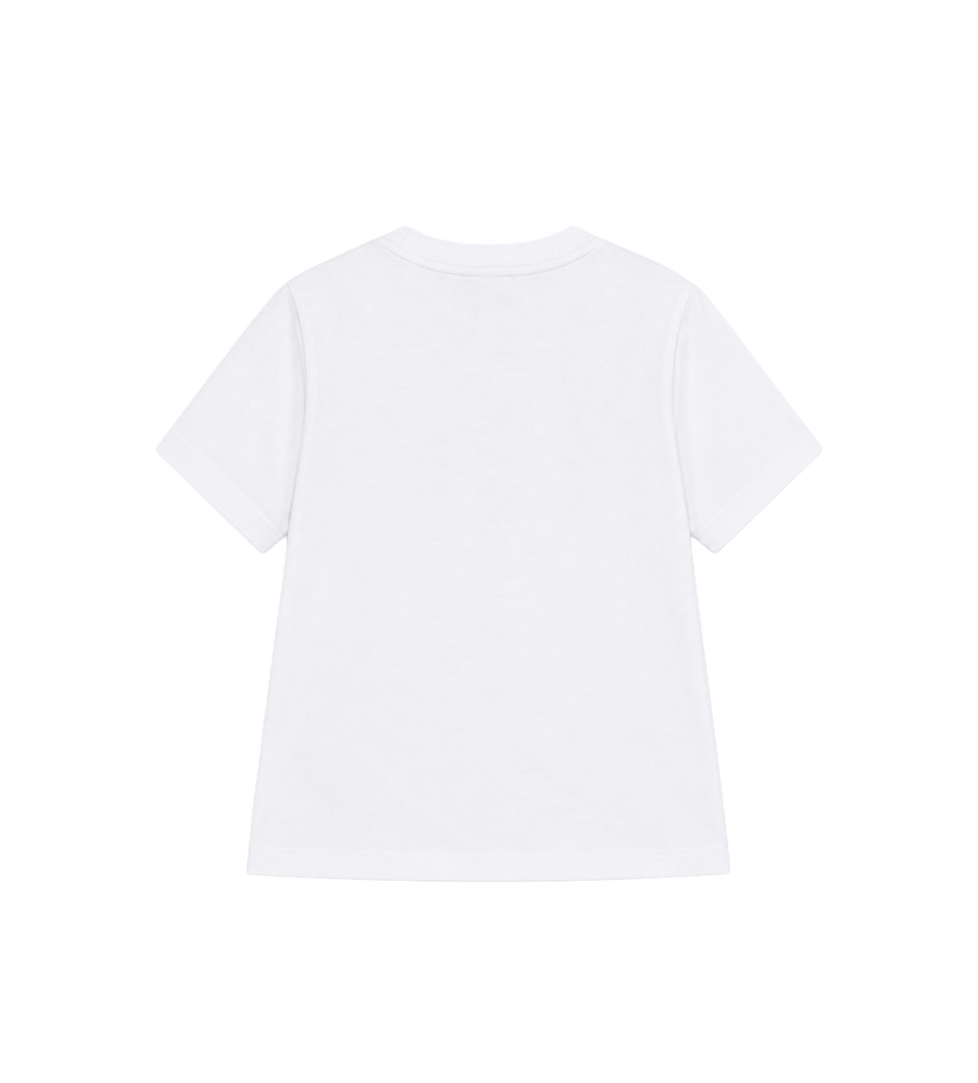 Kids Cotton T-Shirt with Print White