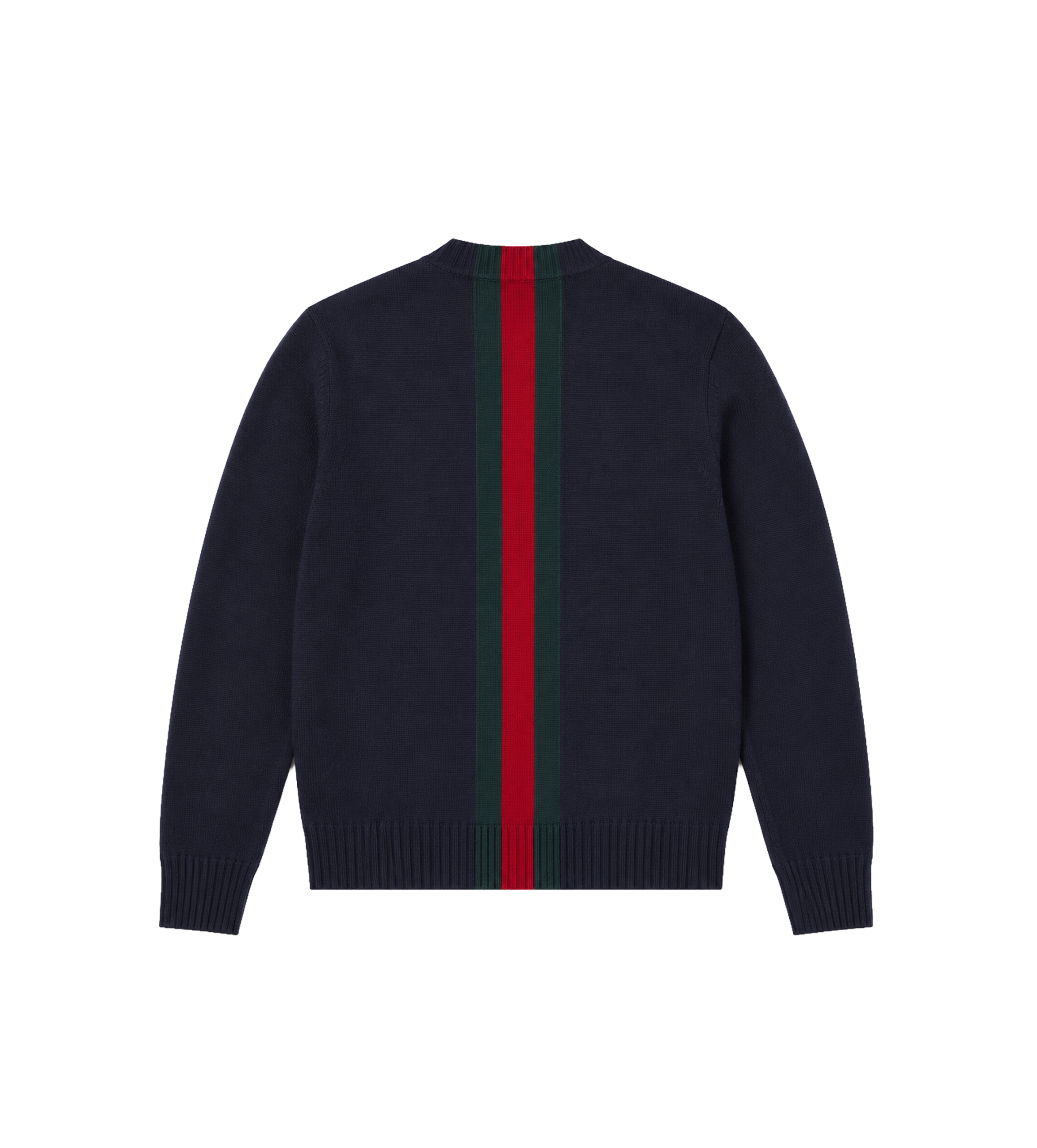 Kids Webgestreepte wollen trui marineblauw