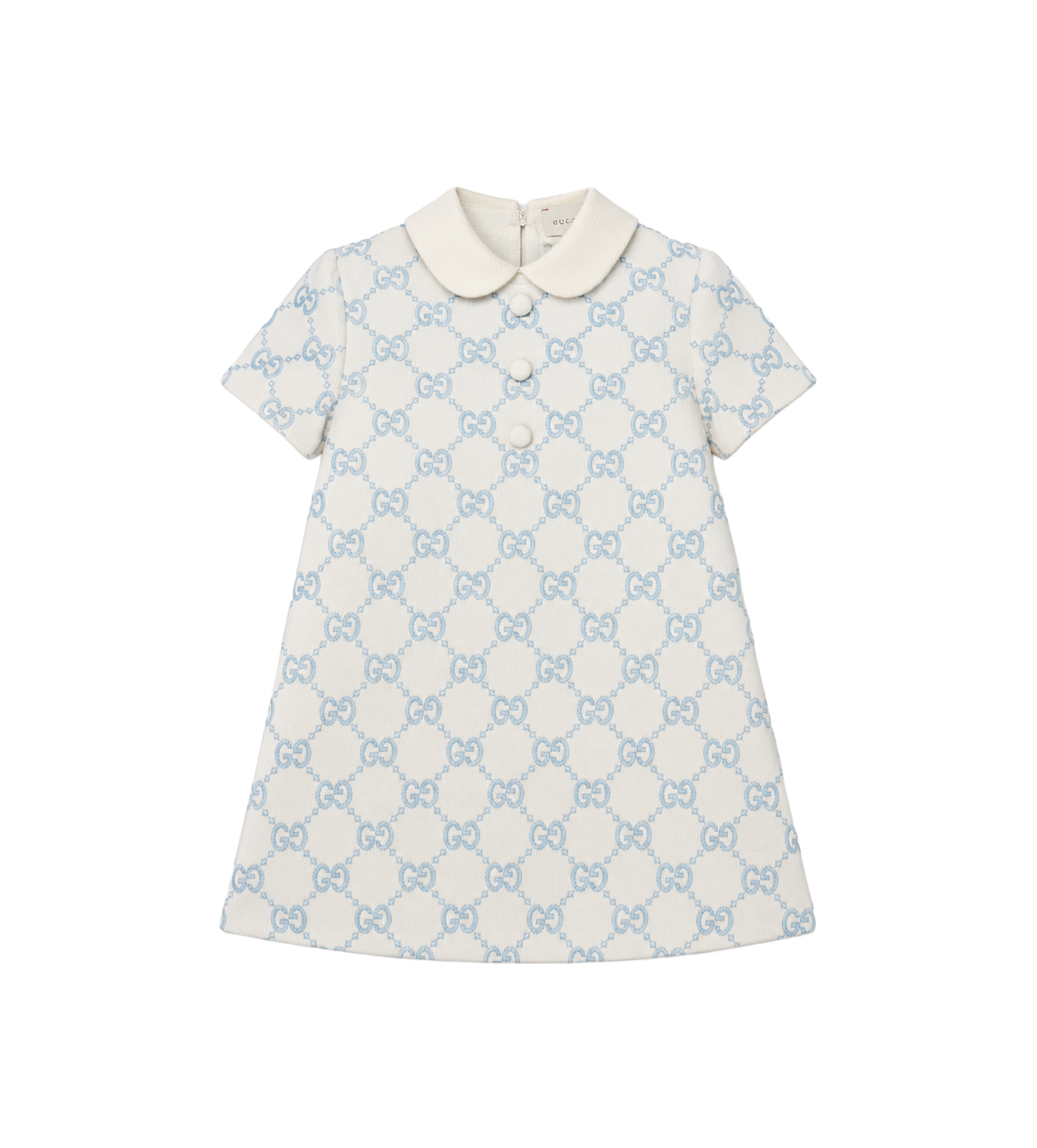Baby Geborduurde katoenen jersey jurk wit