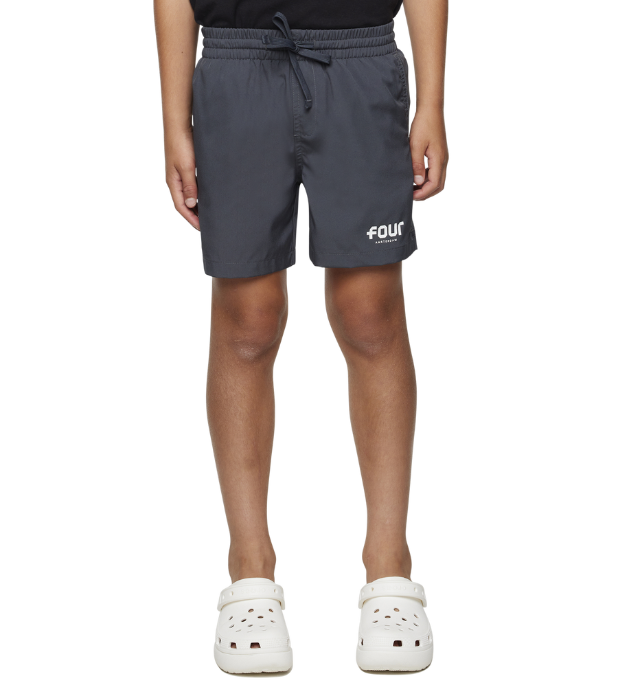 Logo Swim Shorts Asphalt/ White