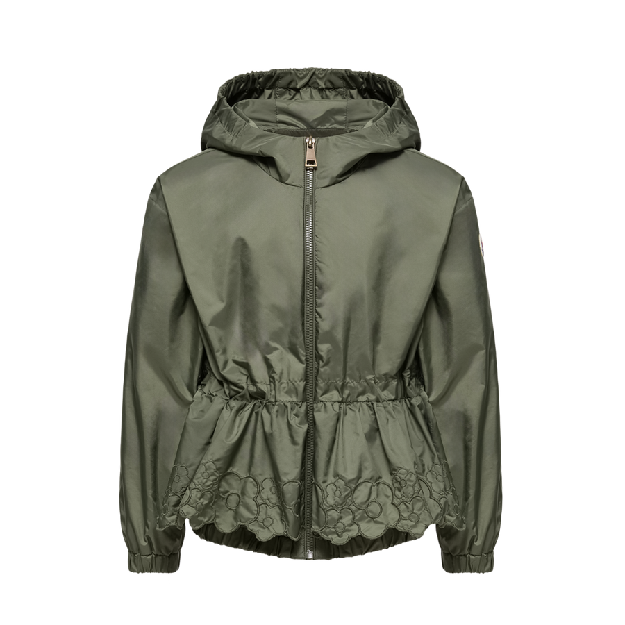 Manolya Embroidered Flowers Hooded Rain Jacket