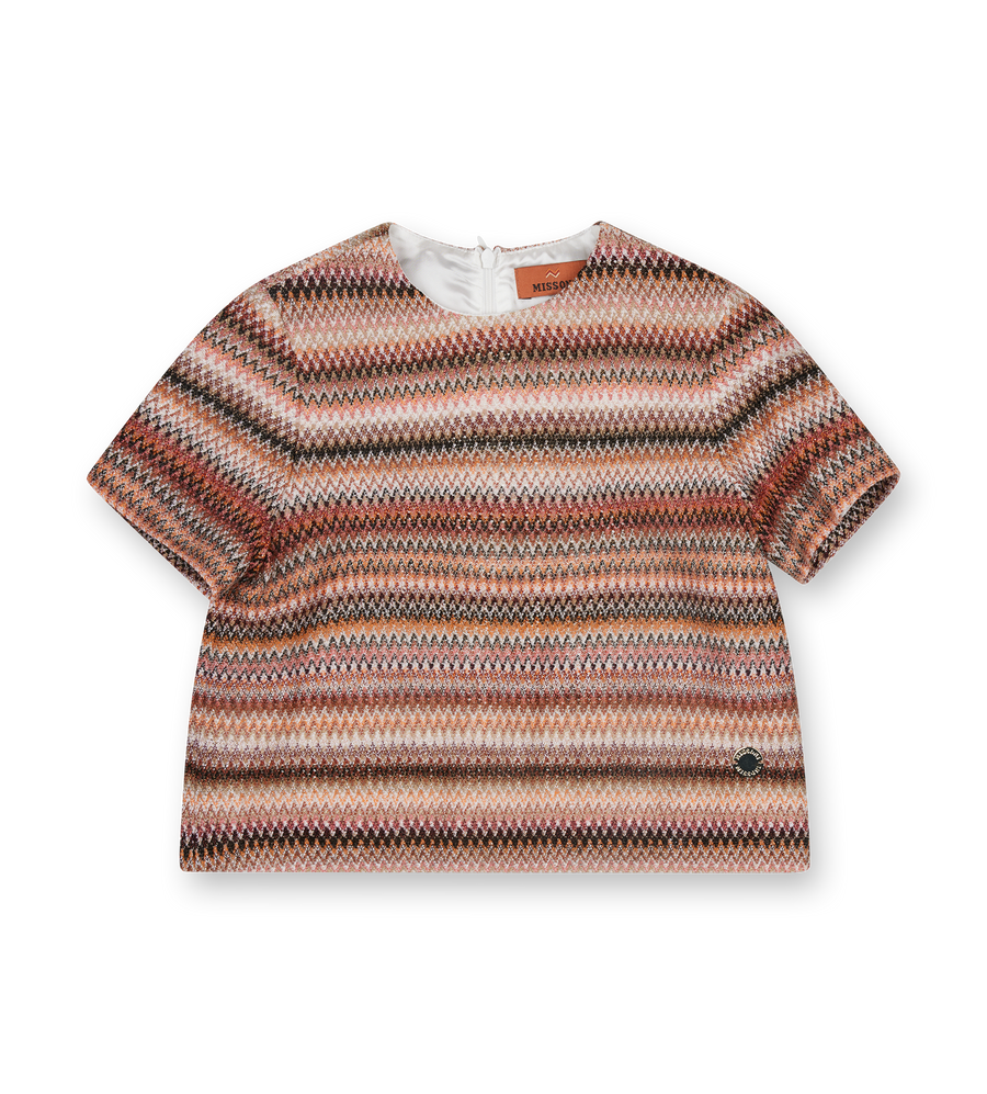 Missoni Striped Zig Zag Print Top Beige Multicolor (Kids)