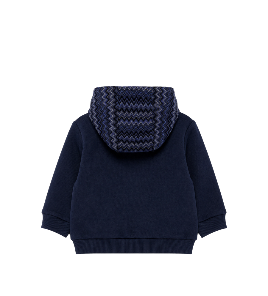 Baby Logo Embroidered Zip up Hoodie Navy