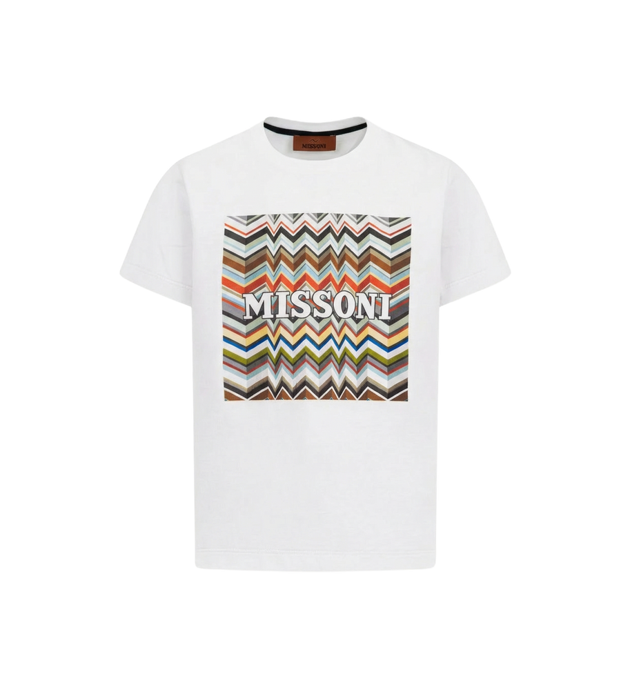 Missoni Kids Zigzag Graphic Cotton T-Shirt in White