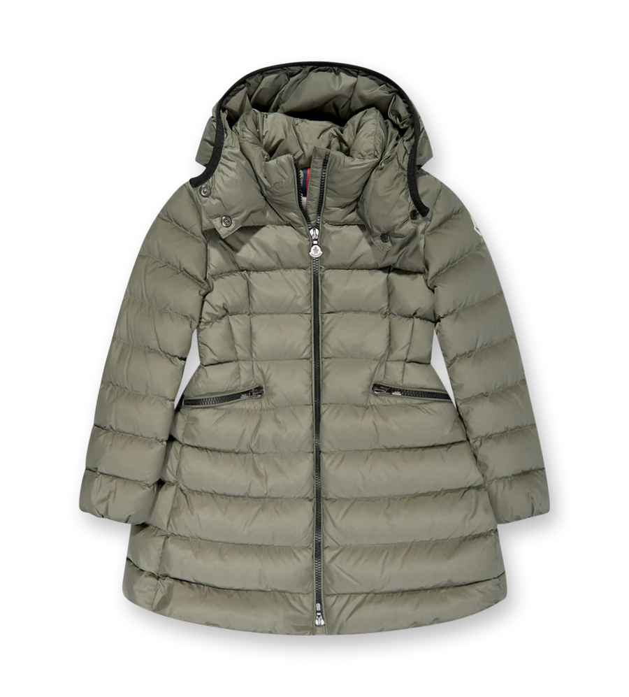 Moncler Charpal Long Down Jacket in Army Green (Kids)