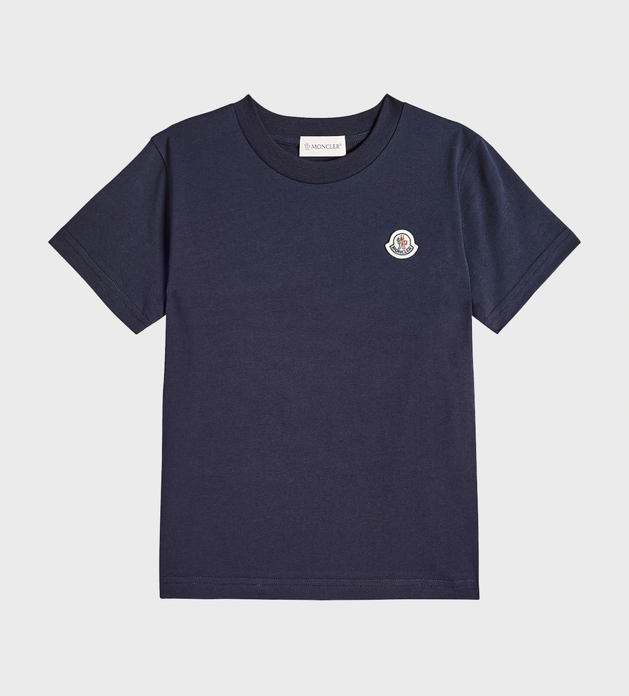Moncler Enfant Logo-Patch T-Shirt in Navy (Kids)