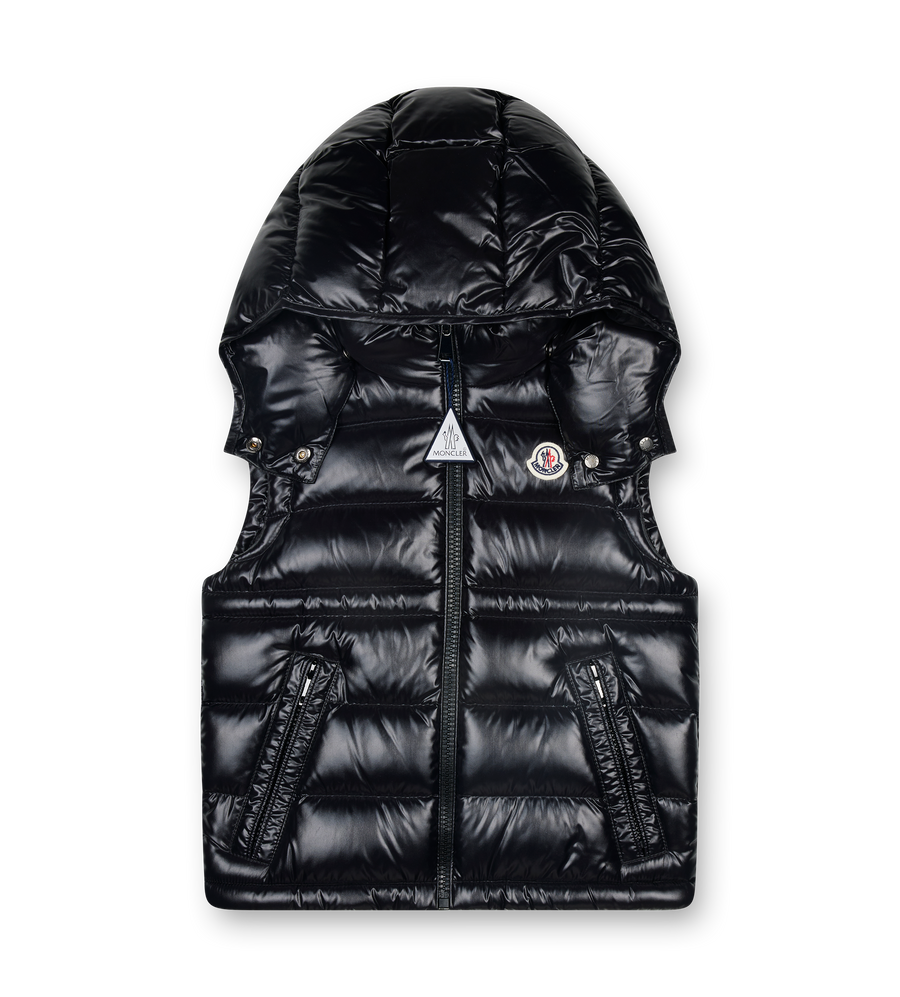 Moncler Ania Hooded Down Gilet in Black (Kids)