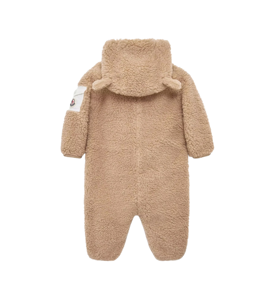 Baby Teddy Hooded Baby Grow Brown
