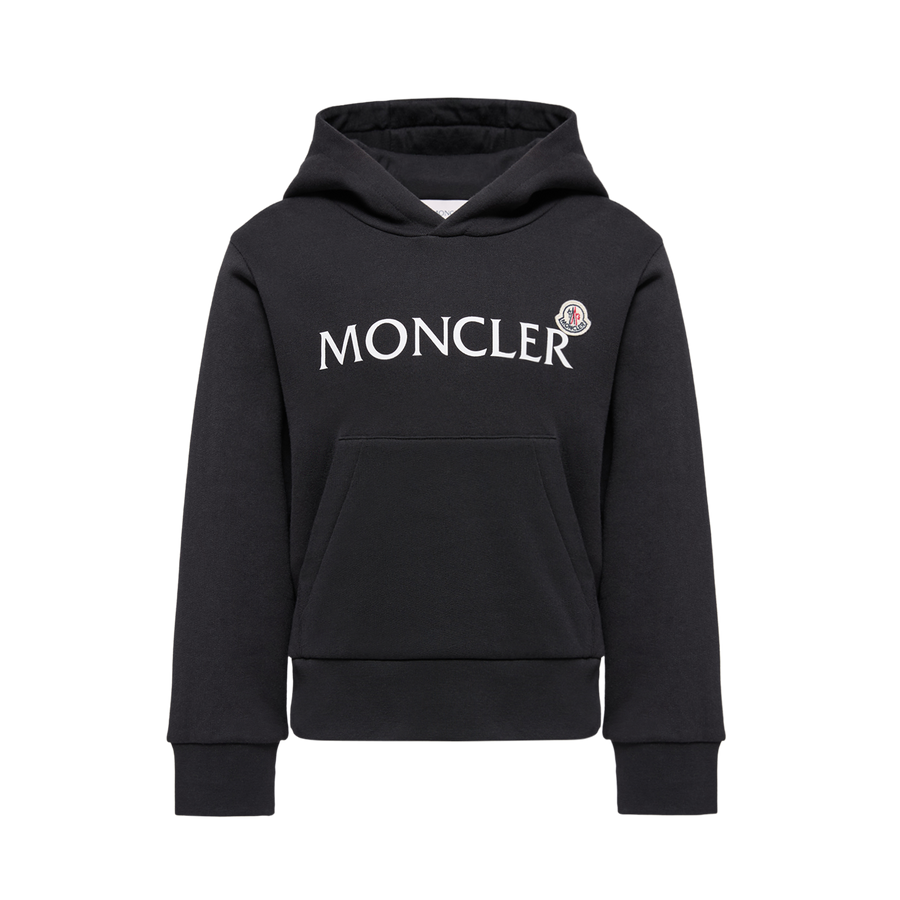 Moncler Logo Cotton Hoodie in Black