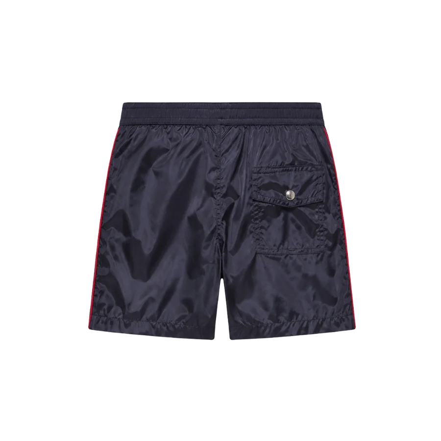 Baby Tricolor-Trimmed Swim Shorts in Navy
