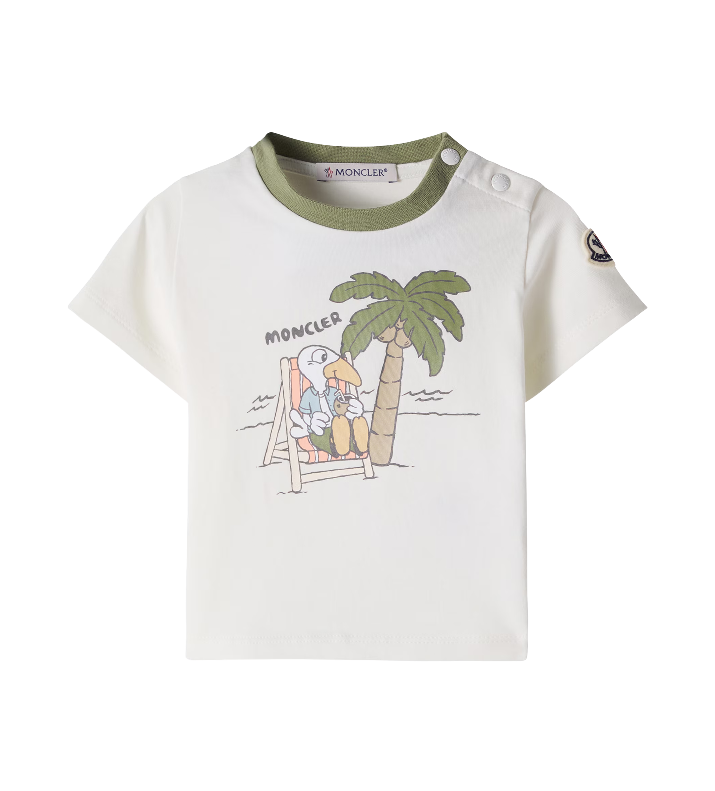 Moncler Enfant Baby T-shirt met logoprint in wit