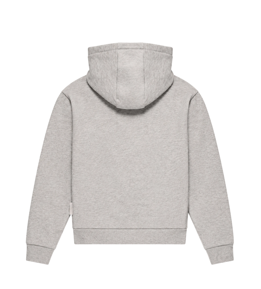 Kids Cotton Fleece Zip-Up Hoodie Grey