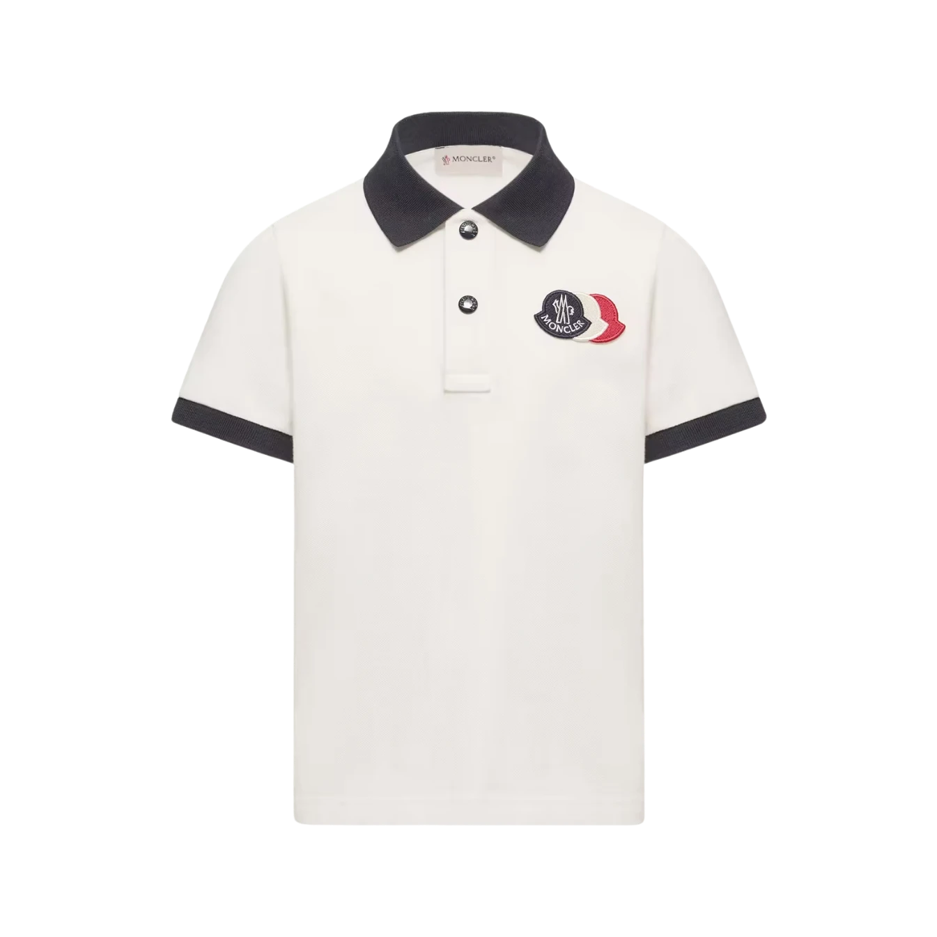 Moncler Kids Polo van Katoenpiqué Wit