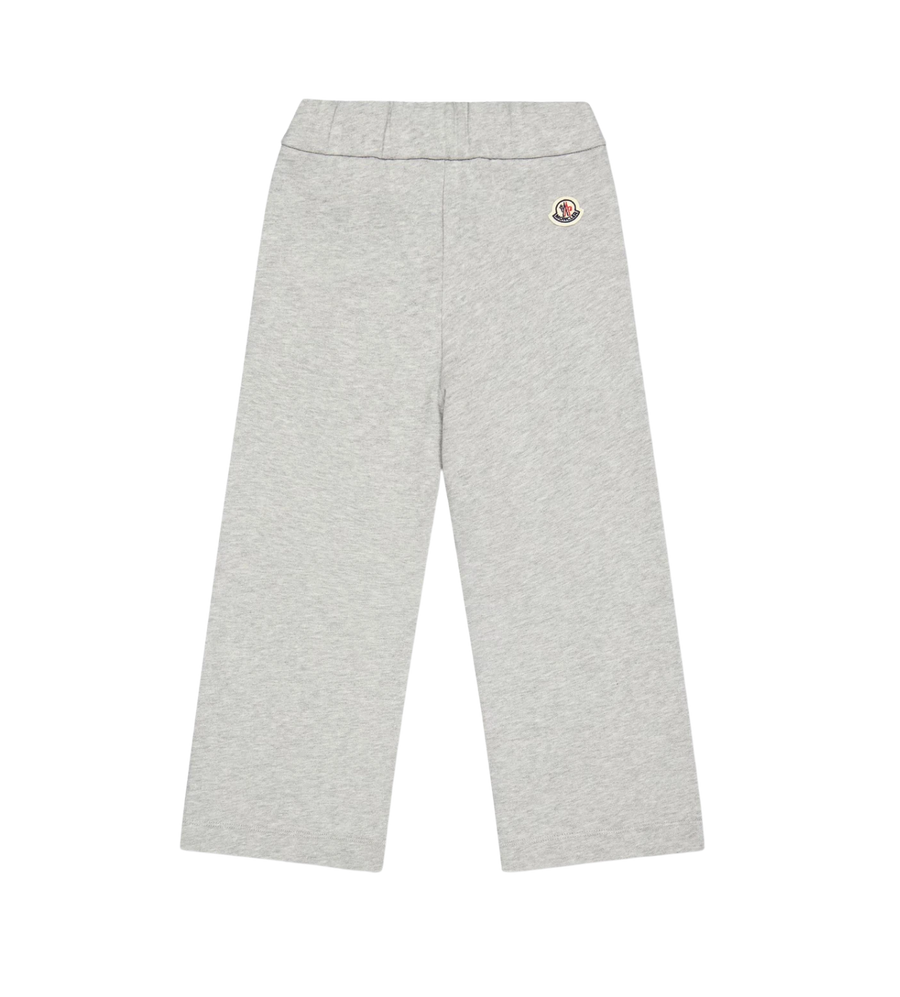 Kids Cotton Fleece Trimmed Track Pants Grey