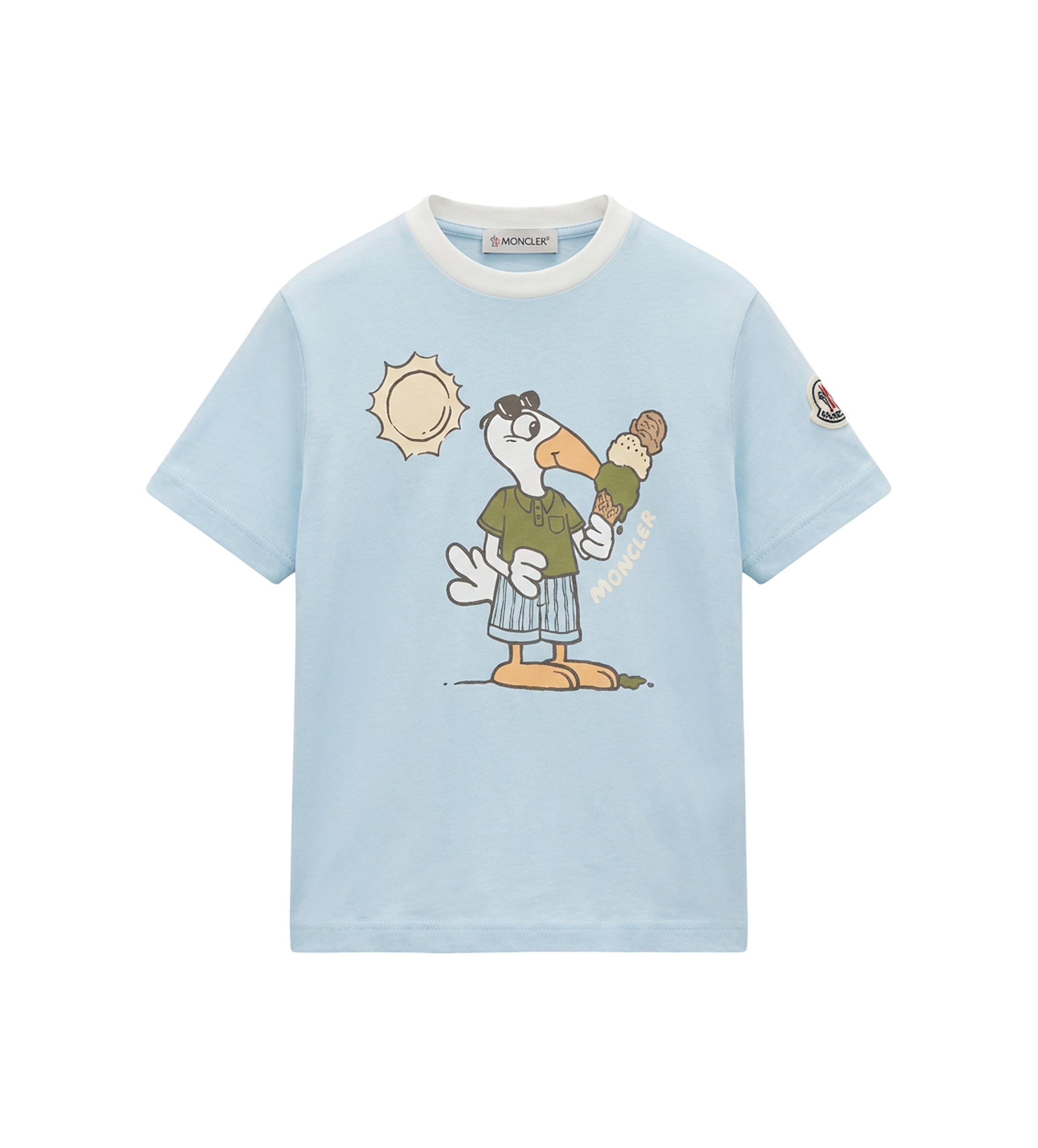 Moncler Grafisch T-shirt voor kinderen in lichtblauw