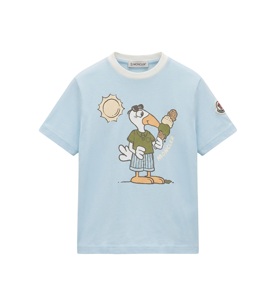 Moncler Enfant Graphic T-Shirt in Light Blue