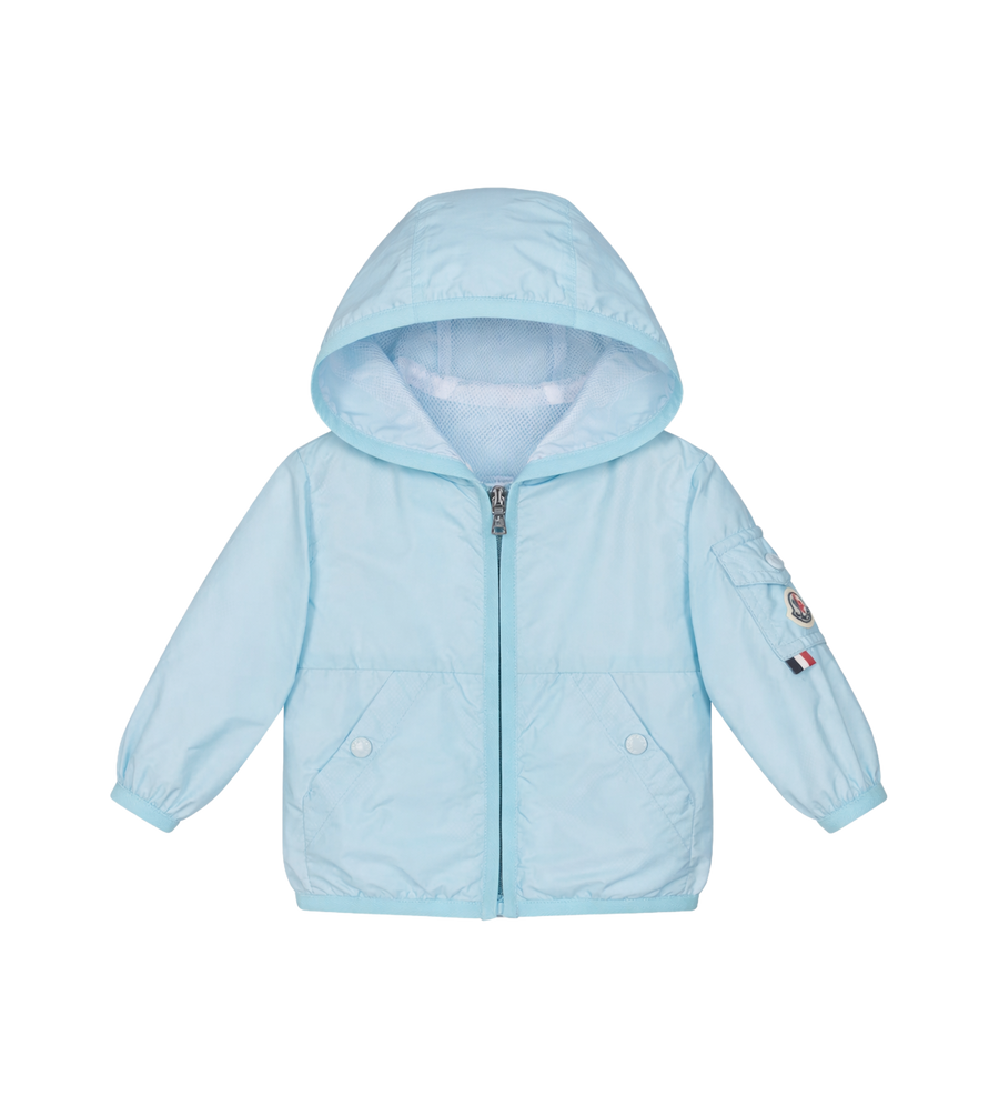 Moncler Enfant Lightweight Hooded Jacket in Pale Blue