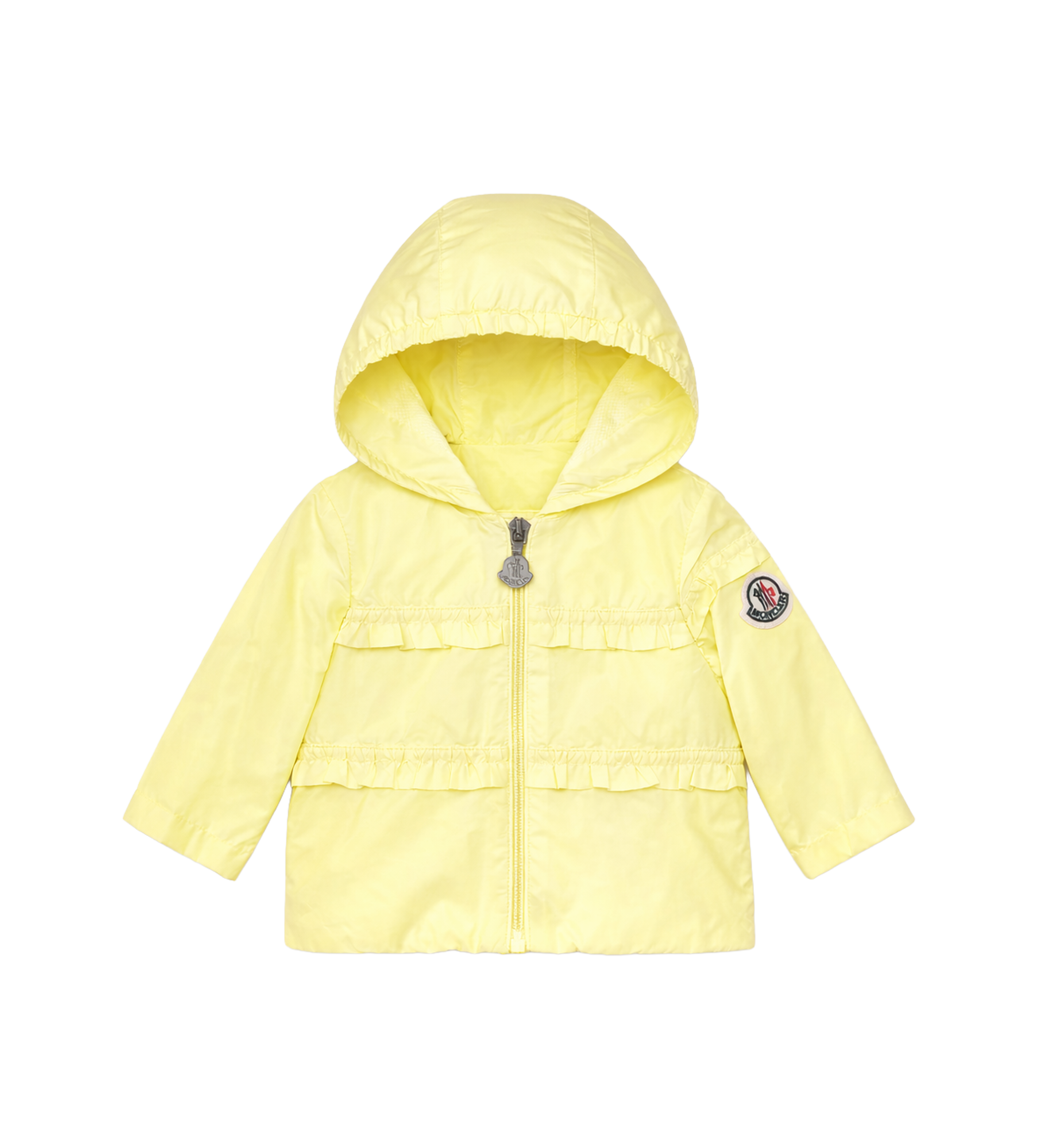 Moncler Enfant Hiti regenjack met capuchon in geel