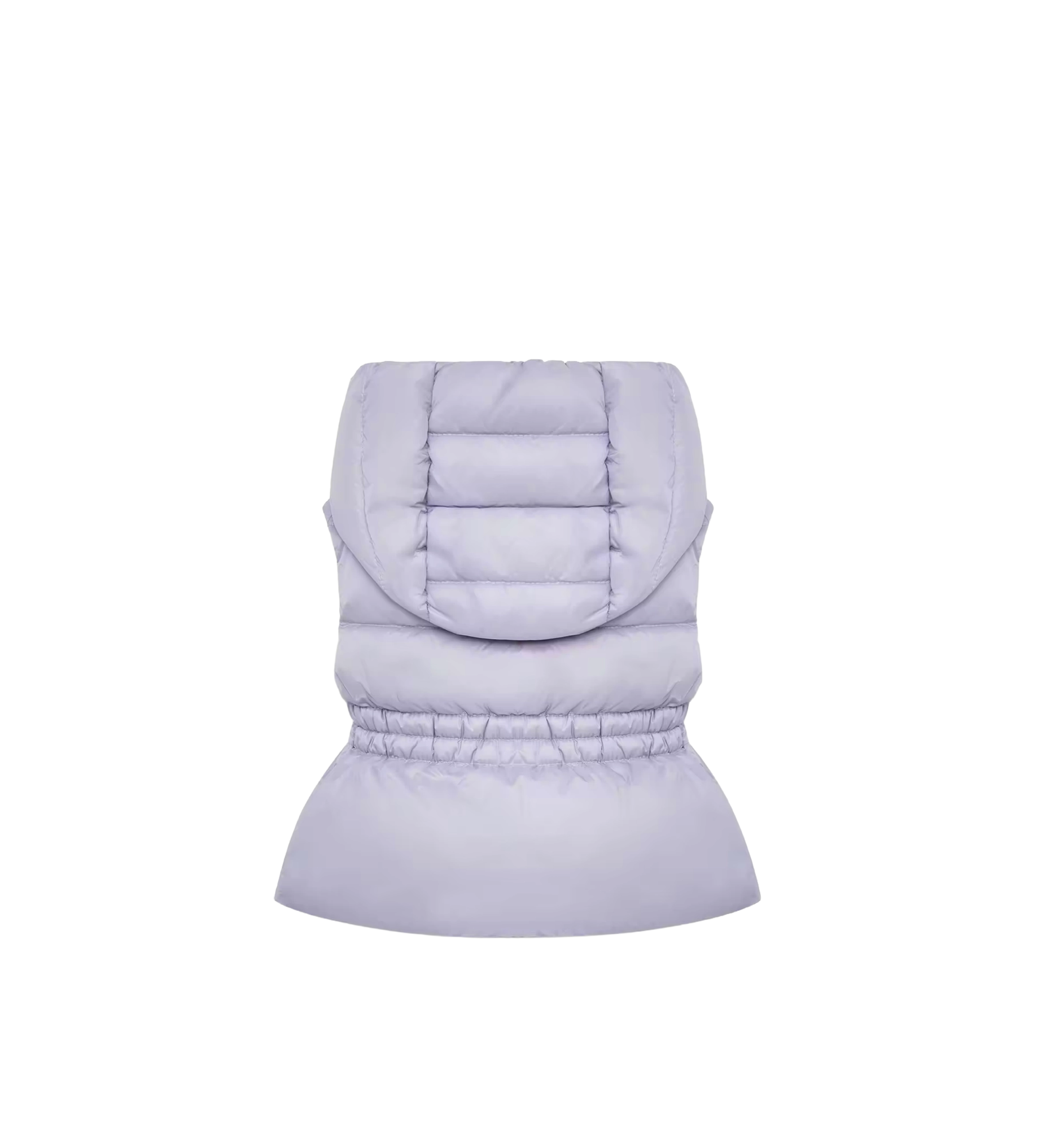 Una donsbodywarmer met capuchon Lila