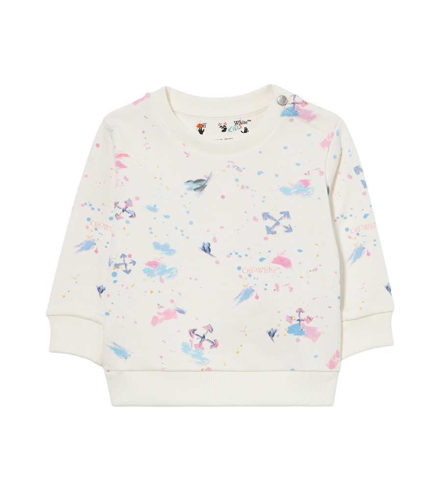 Off-White PS26 OGXC001S26FLE0026080 PIJL SPLAT AOP CREWNECK ROZE AOP